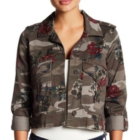 Jolt Floral Camo Raw Edge Twill Jacket - Picture 2 of 13